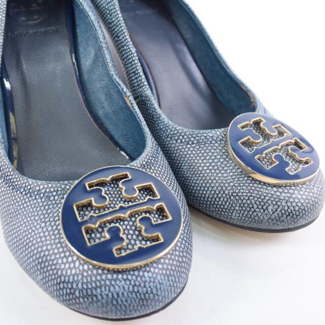 Tory Burch(トリーバーチ)のトリーバーチ      キャンバス レザー    ブルー 39 レディースの靴/シューズ(ハイヒール/パンプス)の商品写真