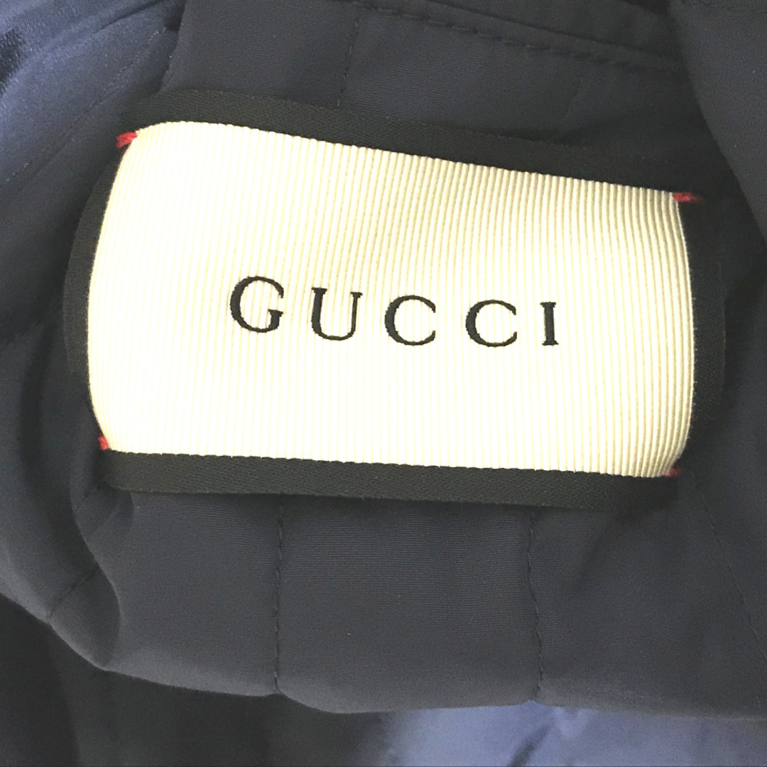 Gucci(グッチ)のグッチ GUCCI シルヴィウェブリボン 451131 バイカラー フェルトジャケット ピーコート ウール ネイビー 美品 メンズのジャケット/アウター(ピーコート)の商品写真