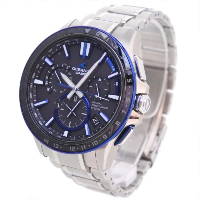 CASIO(カシオ)の【CASIO】カシオ オシアナス GPS OCW-G1200-1AJF チタン ブルー ソーラー電波時計 メンズ 黒文字盤 腕時計 メンズの時計(腕時計(アナログ))の商品写真