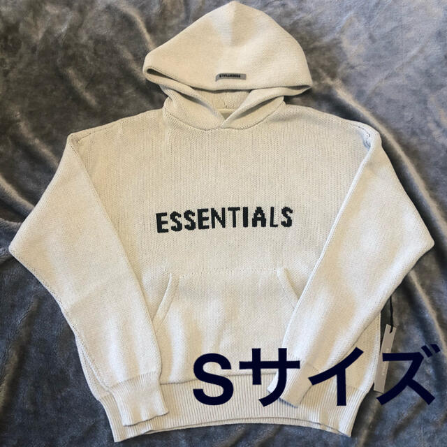 Sサイズ Essentials ニットロゴ フーディ オートミール-