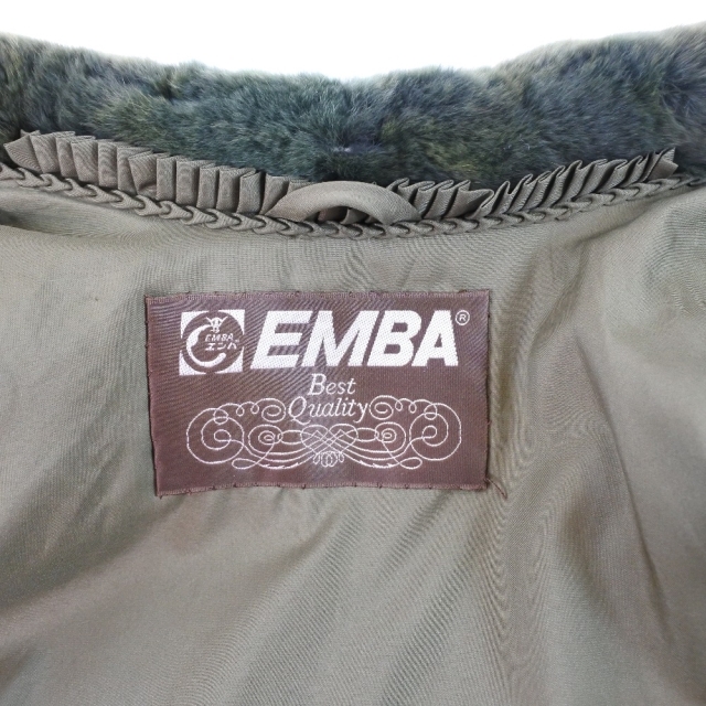 EMBA】エンバ 毛皮 コート シェアードミンク グリーン レディース