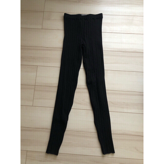 ハイク(HYKE)のHYKE  WIDE RIB SWEATER PANTS  ブラック　サイズ2(カジュアルパンツ)