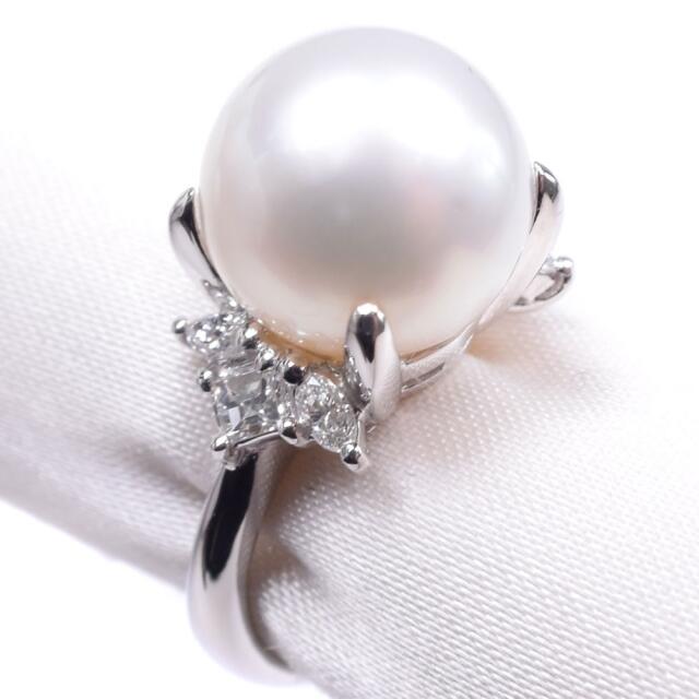 真珠 ダイヤモンド11.0 ｍｍ パール×Pt900プラチナ 8号 レディース リング・指輪