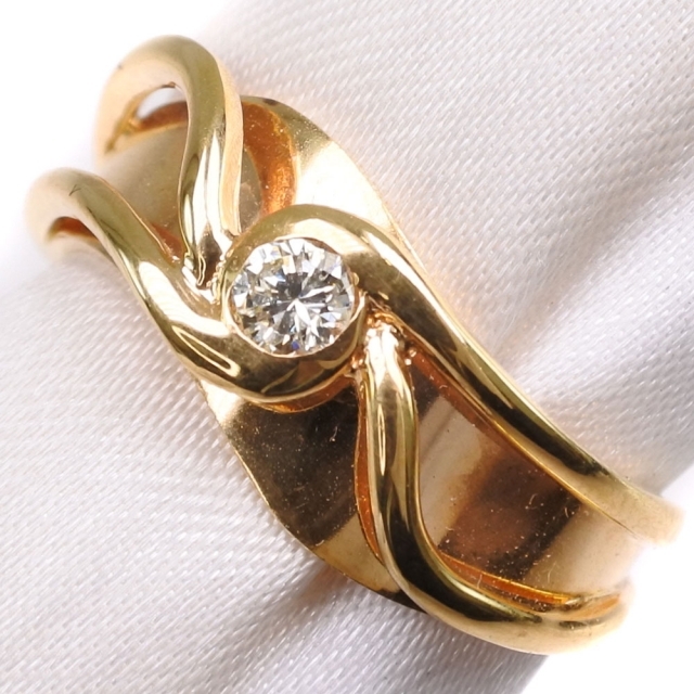K18ゴールド×ダイヤモンド 11.5号 D 0.09 レディース リング・指輪 レディースのアクセサリー(リング(指輪))の商品写真