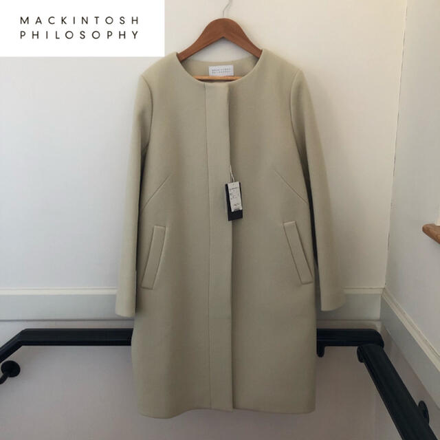 MACKINTOSH PHILOSOPHY(マッキントッシュフィロソフィー)のタグ付き ノーカラーコート 38 レディースのジャケット/アウター(ロングコート)の商品写真