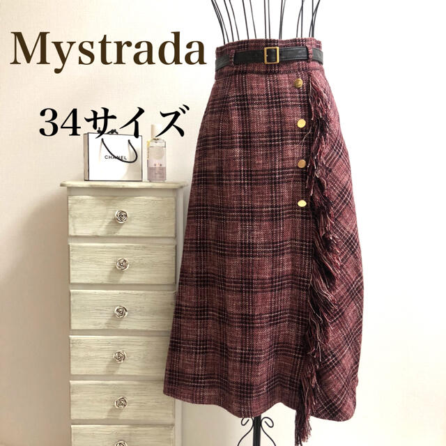 ????新作????????Mystrada????チェックフリンジスカート