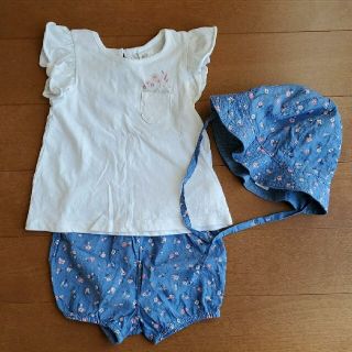 エイチアンドエム(H&M)のH&M　花柄　3点セット　74(Ｔシャツ)