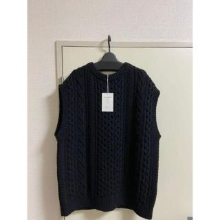 AURALEE 18AW アランニット　ベスト　ブラック　オーラリー(ニット/セーター)