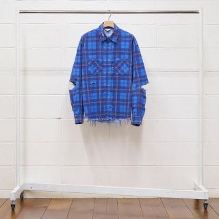 アンユーズド(UNUSED)のunused 19aw ダメージチェックシャツ　サイズ4 アンユーズド(シャツ)