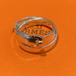 エルメス(Hermes)のエルメス　ベルト型二重リング　18金シルバーコンビ(リング(指輪))