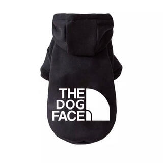THE DOG FACE フード付きパーカー　XLサイズ  ブラック(ペット服/アクセサリー)