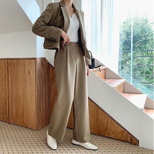 セットアップ 英国風 ダブルスーツ ワイドパンツ ジャケットの セットアップ 英国風 ダブルスーツ ワイドパンツ ジャケットの
