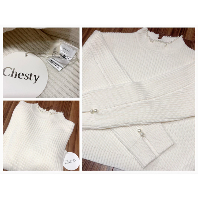 新品未使用タグ付き⭐︎Chesty ファーパール付きニット