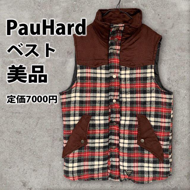 【 pauhard 】 チェック　ベスト　Mサイズ　美品