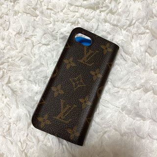 ルイヴィトン(LOUIS VUITTON)のLV正規品ルイヴィトン/iPhone7.8 手帳カバー 青ブルー(iPhoneケース)