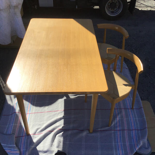 大塚家具 - 中古 大塚家具 ダイニング3点セットの通販 by gcat's 大塚家具 - 中古 大塚家具 ダイニング3点セットの通販 by gcat's