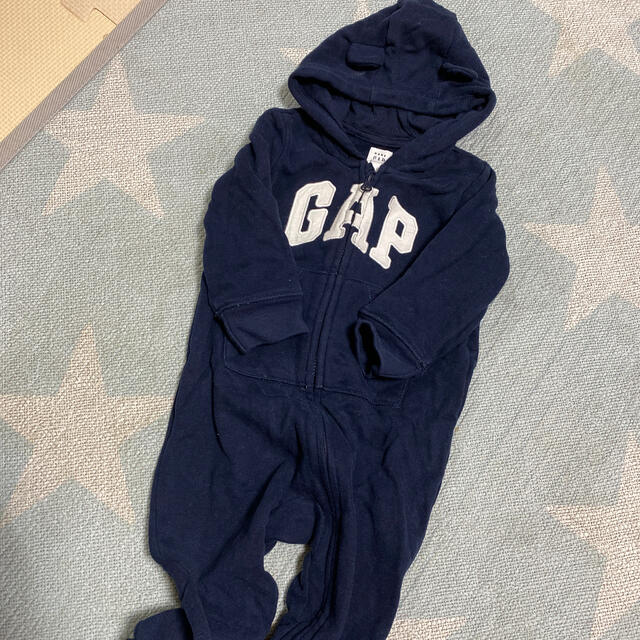 GAP(ギャップ)のGAPクマ耳フード、ソックスロンパース キッズ/ベビー/マタニティのベビー服(~85cm)(ロンパース)の商品写真