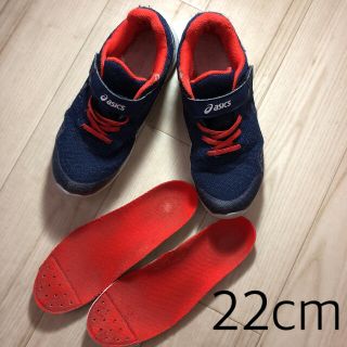 アシックス(asics)の22.0 アシックス 白底 スニーカー(スクールシューズ/上履き)