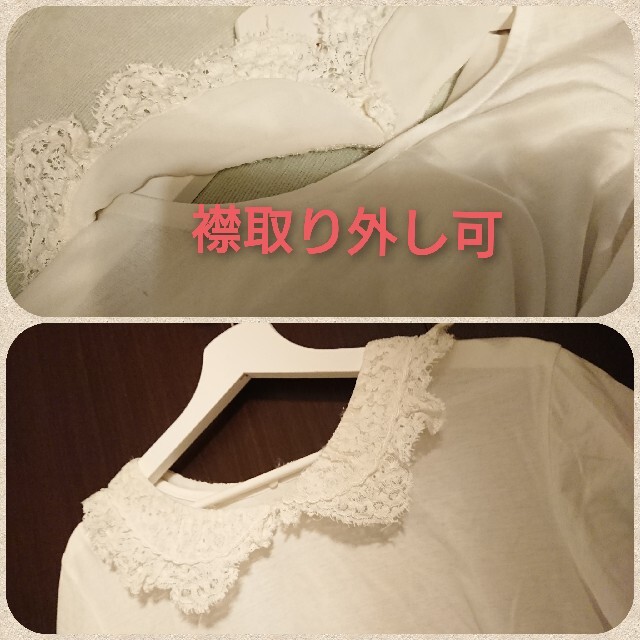 franche lippee(フランシュリッペ)の日本製 フランシュリッペ 白 Tシャツ 襟付き 大きいサイズ FL5 レディースのトップス(Tシャツ(半袖/袖なし))の商品写真