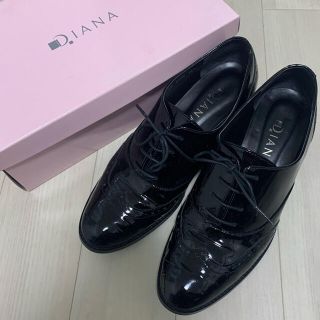 ダイアナ(DIANA)のyu様専用⭐︎美品⭐︎ DIANA レースアップ ローファー ブラック(ローファー/革靴)