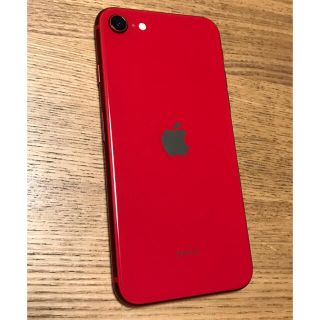 アイフォーン(iPhone)の【美品】iPhoneSE2本体 simフリー済 64GB 赤(スマートフォン本体)