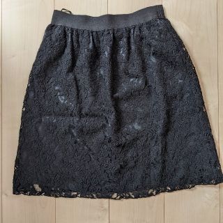 コムサイズム(COMME CA ISM)の【美品】COMME CA ISMコムサイズム　レーススカート　黒　Ｌ(ひざ丈スカート)