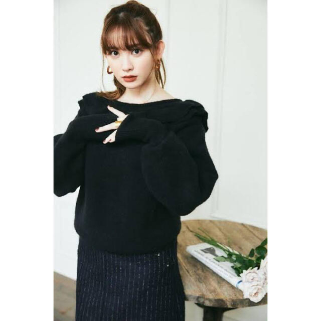 Her lip to Scallop Frayed Tweed Skirt66ヒップ