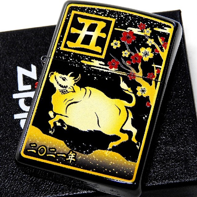 送料無料☆zippo☆2021年☆干支☆丑☆ブラックチタン☆ジッポ