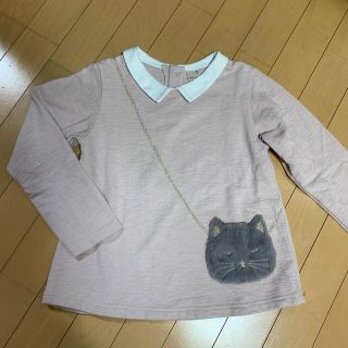 プティマイン(petit main)の本日限定大幅値下げ‼︎petit mainネコポシェットトップス130cm美品(Tシャツ/カットソー)