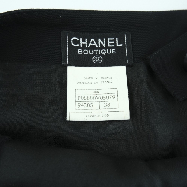 【CHANEL】シャネル P08800V05079 ウール 黒 レディース スカート 5