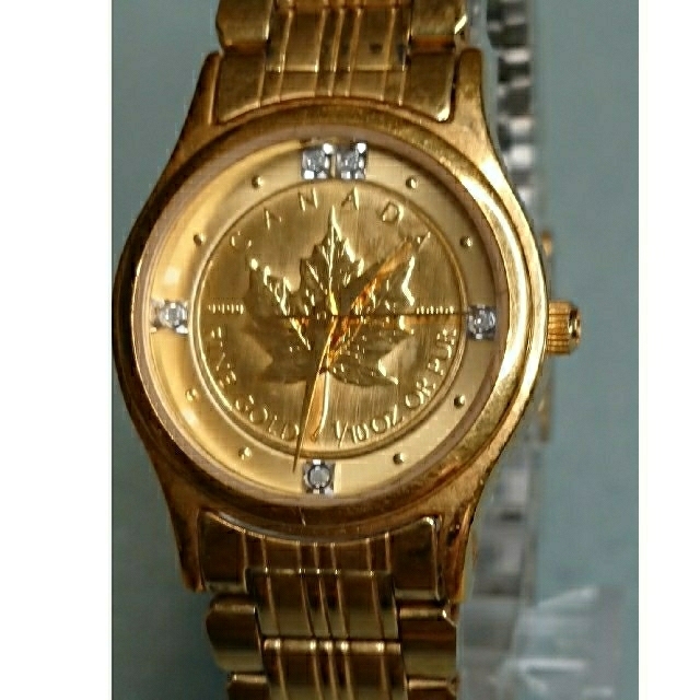 メープルリーフ金貨時計(エルジン:コインウォッチ:金時計) レディースのファッション小物(腕時計)の商品写真