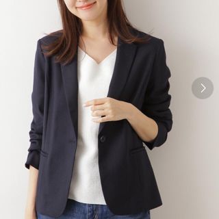 ナチュラルビューティーベーシック(NATURAL BEAUTY BASIC)の【美品】ジャケット(ネイビー) NATURAL BEAUTY BASIC(テーラードジャケット)