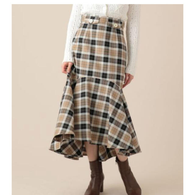 me & me couture(ミーアンドミークチュール)のME COUTURE チェックウールマーメイドスカート レディースのスカート(ロングスカート)の商品写真