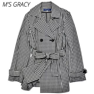 エムズグレイシー(M'S GRACY)のM'S GRACY トレンチコート　エムズグレイシー　ギンガムチェック　美品 (トレンチコート)