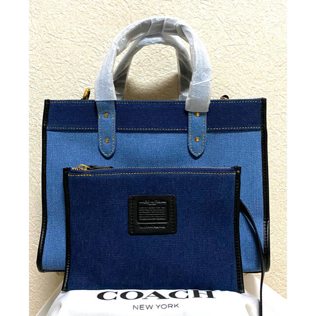 COACH - 【新品】COACH デニム トートバッグ ポーチ付きの通販 by