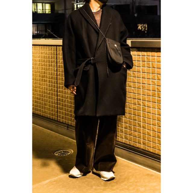 COMOLI(コモリ)の【COMOLI】ウールショールカラーコート　サイズ2 美品 メンズのジャケット/アウター(チェスターコート)の商品写真