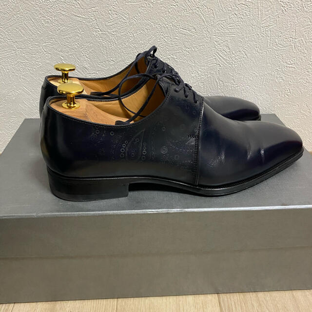 美品 FABI プレーントゥ ビジネスシューズ ダークネイビー - ドレス