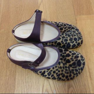 ヒョウ柄サボサンダル(サンダル)
