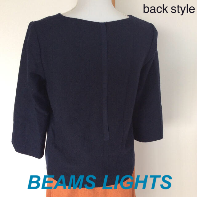 BEAMS(ビームス)のBEAMS ウールブラウス ネイビー Lサイズ レディースのトップス(シャツ/ブラウス(長袖/七分))の商品写真