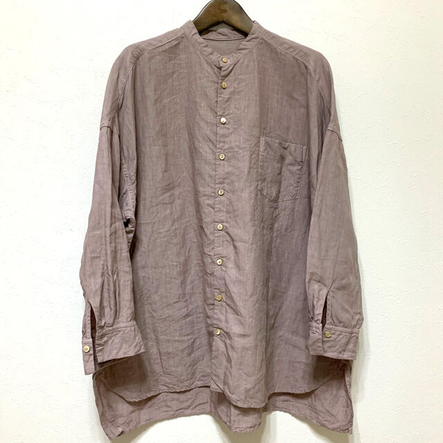 nest Robe(ネストローブ)のネストローブ　リネンハイカウントバンドカラーシャツ レディースのトップス(シャツ/ブラウス(長袖/七分))の商品写真