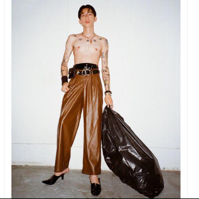 レディースJOHN wide leg vegan leather trousers