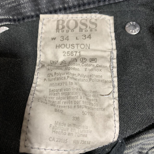 HUGO BOSS(ヒューゴボス)のHugo Boss ヒューゴボス　Lサイズ　パンツ　ジーンズ　黒　 メンズのパンツ(デニム/ジーンズ)の商品写真