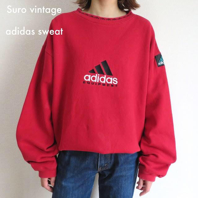 90s アディダス 刺繍ロゴ スウェット トレーナー 女子 vintage