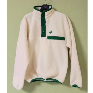 ジャックウルフスキン(Jack Wolfskin)の古着　フリース　白×緑　ジャックウルフスキン　サイズM(スウェット)