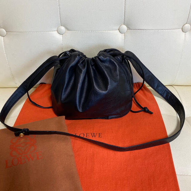 極 美品 LOEWE オールド ロエベ ナッパレザー ショルダーバッグ 黒