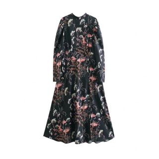 ザラ(ZARA)の🌸春先行💐3445◆vintage 柄 ワンピース(ひざ丈ワンピース)