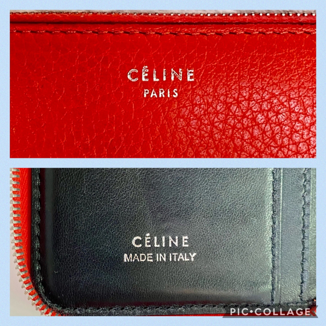 美品☆CELINE セリーヌ コンパクト財布 ミニウォレット ラウンドファスナー