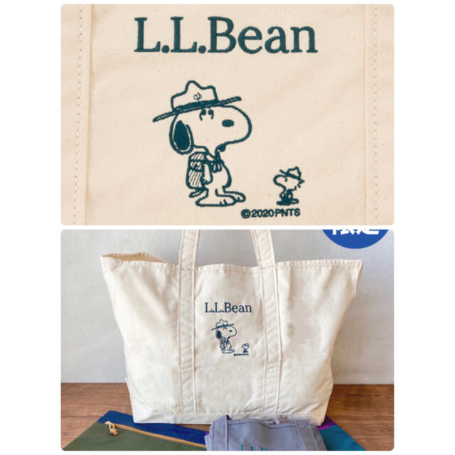 スヌーピー PEANUTS L.L.Bean グローサリー・トート（ポーチ付） 2