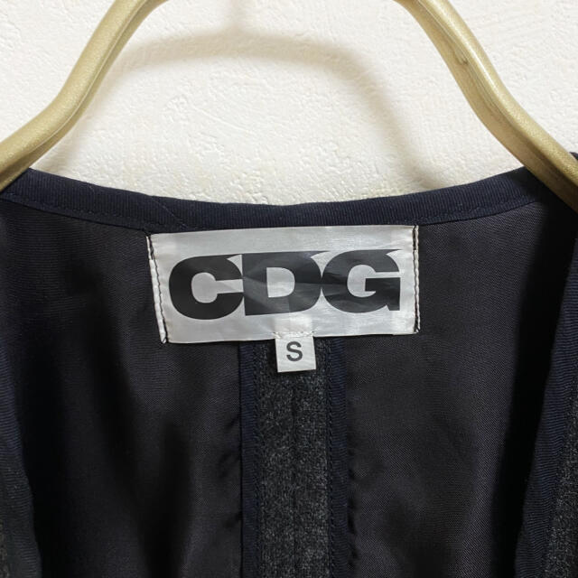 【美品】CDG ペンキ ロゴ サテン ライナーコート メンズ S ブラック 2