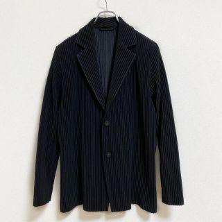 イッセイミヤケ(ISSEY MIYAKE)の【人気】オムプリッセ イッセイミヤケ プリーツ テーラード メンズ 2 黒 M(テーラードジャケット)